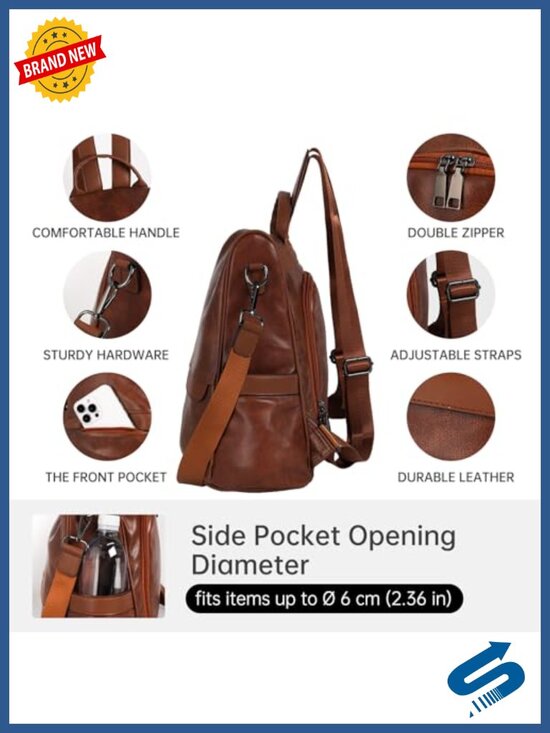PU Leather Anti-theft Casual Shoulder Bag Fashion Ladies Satchel Backpack Purse main image 2